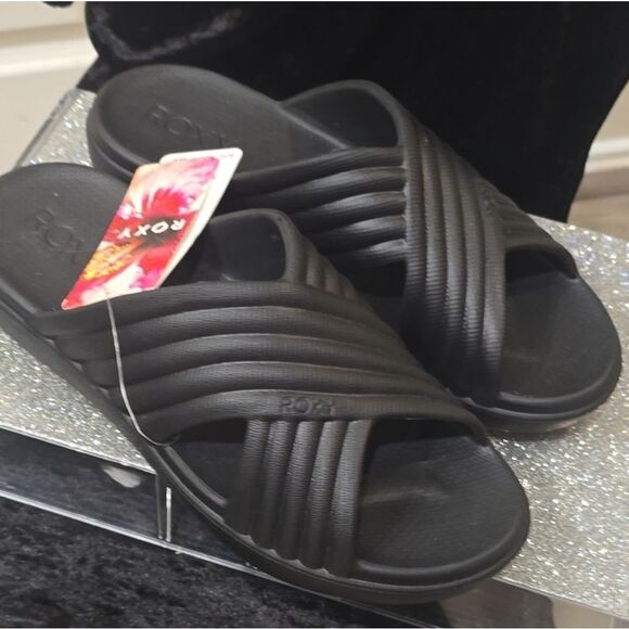 Roxy Rivie Slide Sandals- Black - Picture 5 of 8